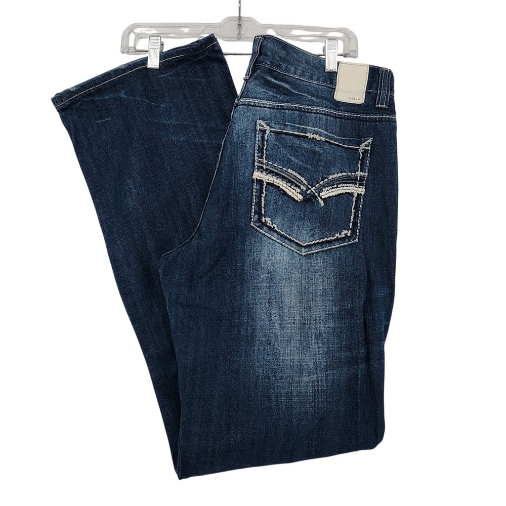 Helix 34x34 Blue Relaxed Bootcut Jeans Y2K Skater Grunge Streetwear Baggy Denim